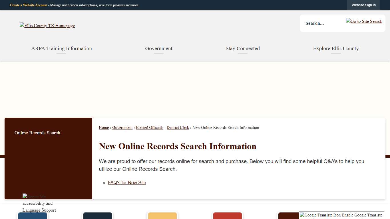 New Online Records Search Information Ellis County, TX Official Website